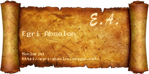 Egri Absolon névjegykártya